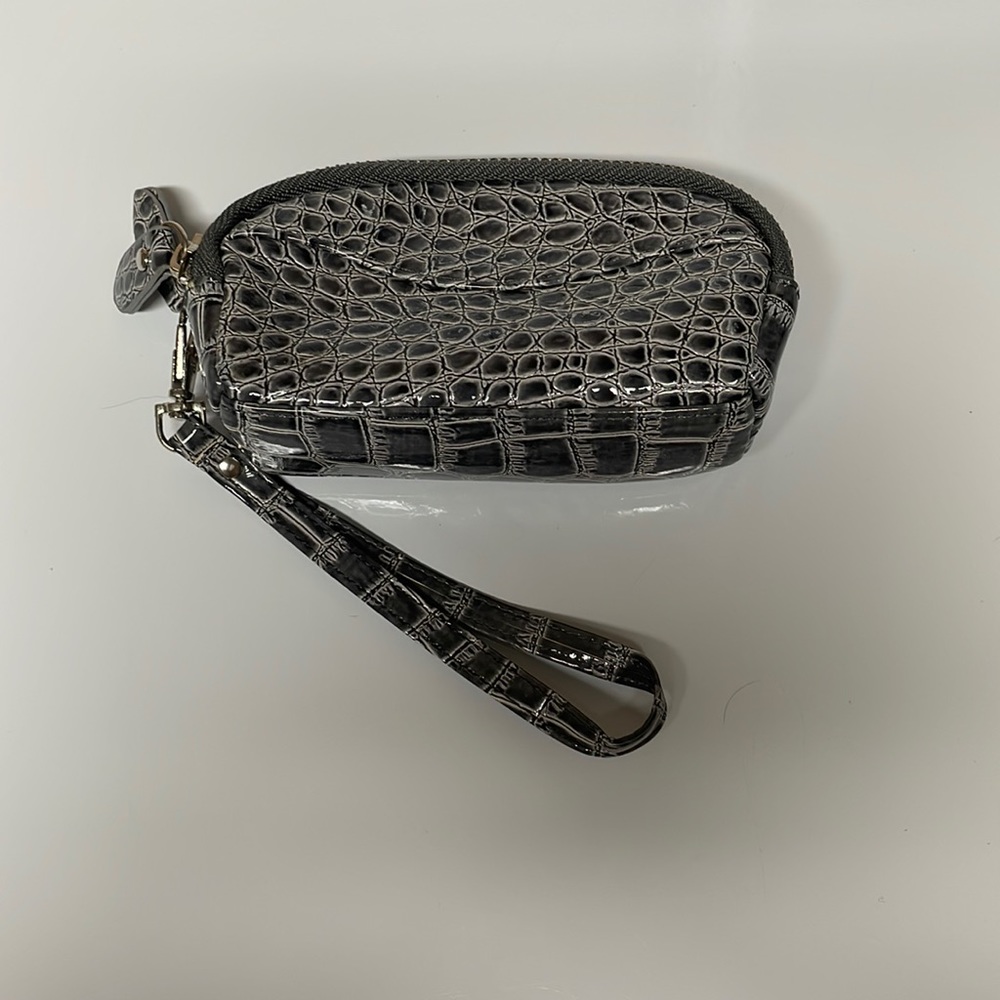 Faux Snakeskin Wristlet